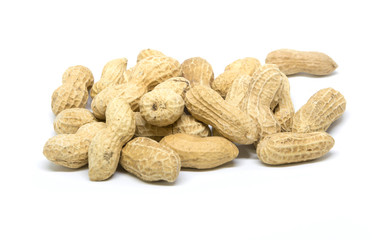 isolated peanut on white backgrounds