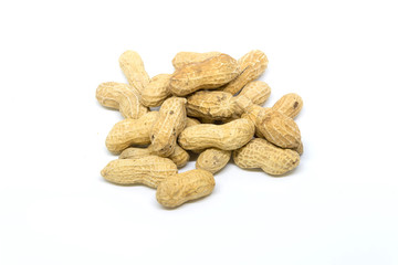 isolated peanut on white backgrounds