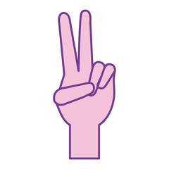 Obraz premium hand making peace and love