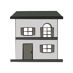 house or home two story icon image vector illustration design 