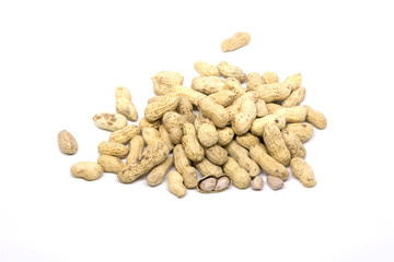 isolated peanut on white backgrounds