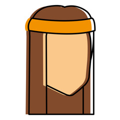 hippie woman head avatar character