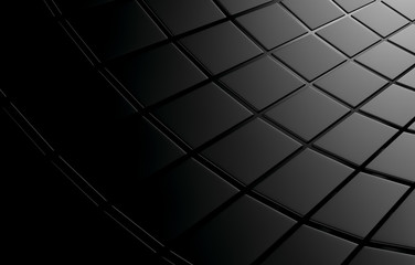 Abstract background array of black shinny cubes. 3d render