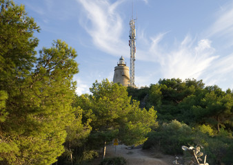 Obraz premium La Herradura lighthouse (Faro De La Herradura). Almunecar, Granada province, Andalusia, Spain 