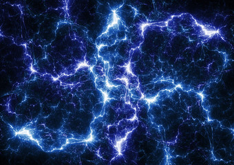 Blue electrical background, plasma and lightning design