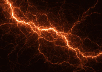 Hot orange lightning design, electrical power element