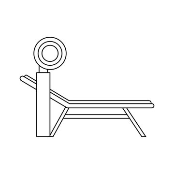 press machine gym fitness or sport related icon image vector illustration design  black line