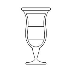 tropical cocktail glass icon image vector illustration design  black line