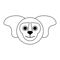 happy monkey face cartoon icon image vector illustration design  black line