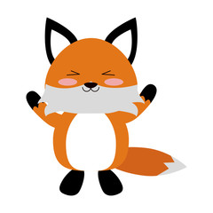 fox with open arms cute animal cartoon icon image vector illustration design 