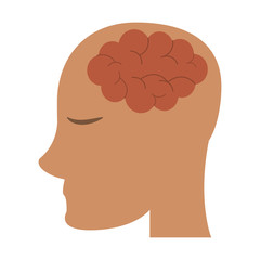 human brain inside head icon image vector illustration design 