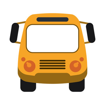 school bus frontview icon image vector illustration design 