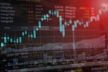 Stock exchange graph chart analysis global financial statistic data 