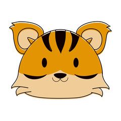 tiger cute animal cartoon icon image vector illustration design 