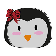 penguin cute animal cartoon icon image vector illustration design 
