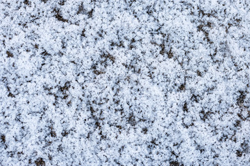 White snow texture with crystals as background