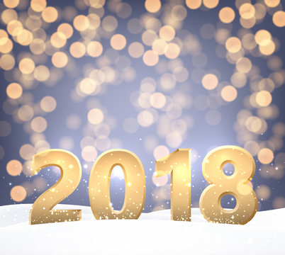 2018 New Year shining background.