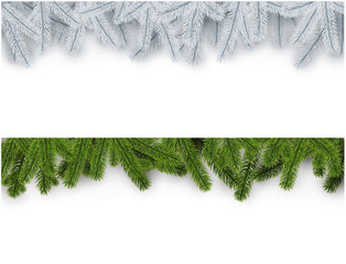 Christmas banners with spruce branches.