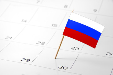 Flag the event day or deadline on calendar 2017 –Russia - time, page, design, background, timeline, management, concept, background