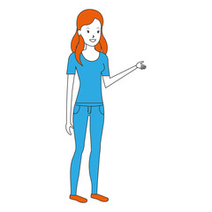 beautiful woman avatar character vector illustration design