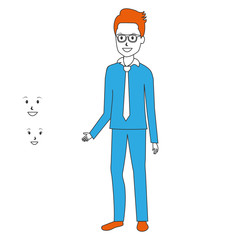young man avatar character vector illustration design