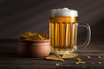 Fotobehang Bier Snacks and beer