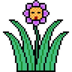 Obraz premium vector pixel art flower