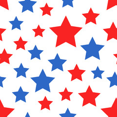 Fototapeta premium Stars seamless pattern. Business concept star pictogram. Vector illustration on white background.