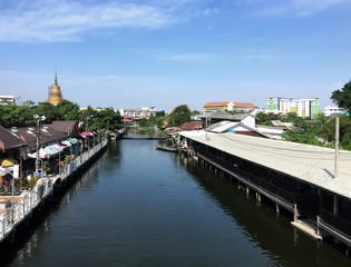 Naklejka premium Relaxing Area Near a Canal in Thailand