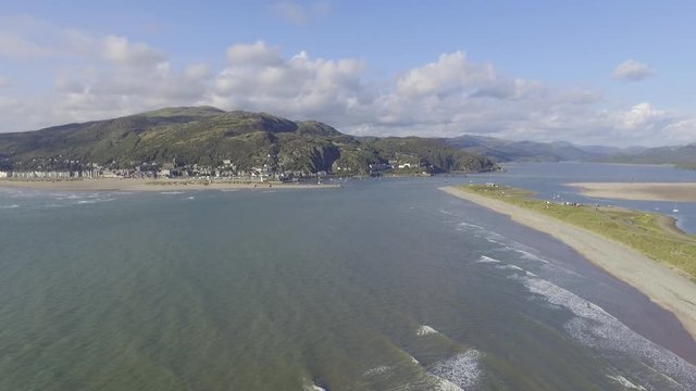 A Slow and Steady Shot Flying Over the Sea