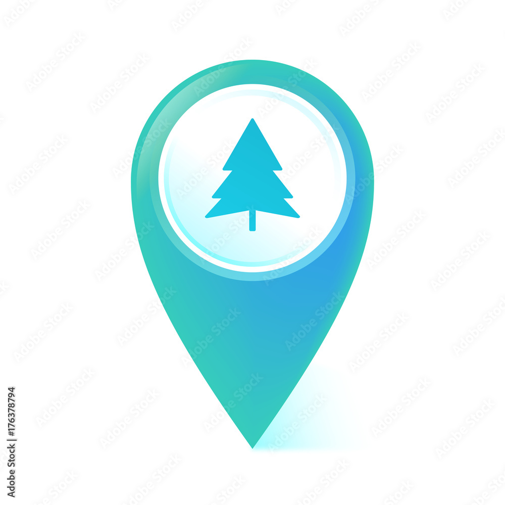 Sticker Map Pointer blau - Tanne