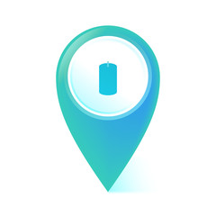 Obraz premium Map Pointer blau - Kerze- erloschen