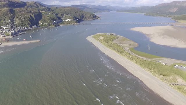 A High Aerial Shot Looking Down Over Fairbourne