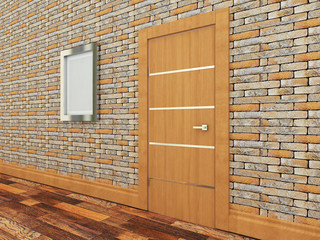 Doors in the interior. Empty picture.