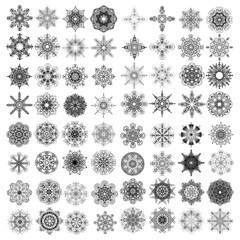 Sacred geometry set. Minimal geometric circular ornament shapes ethnic collection for business labels, trendy hipster linear mandala symbols.