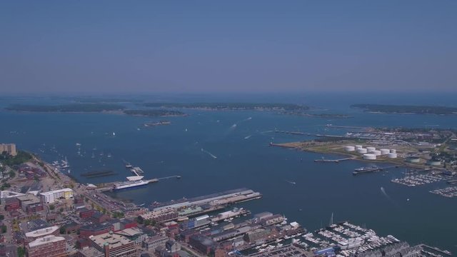 Aerial Maine Portland July 2017 Sunny Day 4K Inspire 2 