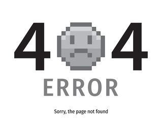 404 error emoticon - isolated vector illustration. Page Not Found Error 404.