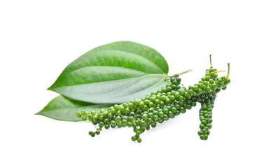 young pepper corn on white background
