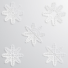 Snowflakes set. Background for winter and christmas theme. Vector illustration