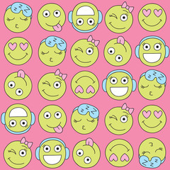Fototapeta premium seamless happy polka dots pattern vector illustration