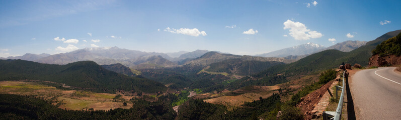 Fototapeta na wymiar Moroccan panorama along the Atlas mountains
