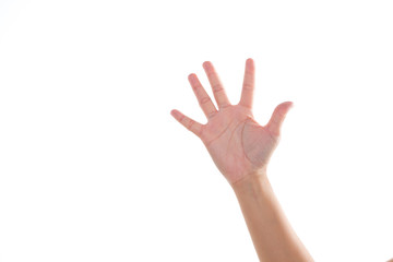 Obraz premium hand on white background