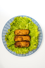 Homemade Spring rolls on a plate