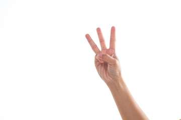 Naklejka premium hand on white background