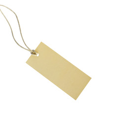 Blank cardboard price tag or label isolated