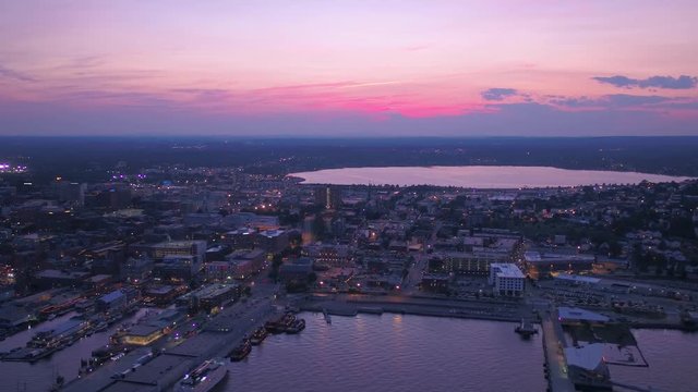Aerial Maine Portland July 2017 Night 4K Inspire 2 