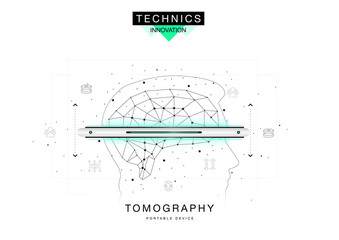 Trendy technics Innovation systems layouts in polygonal contour line composition, future analysis and technology operations. Made in awesome realy geometry style with linear pictogram of future design