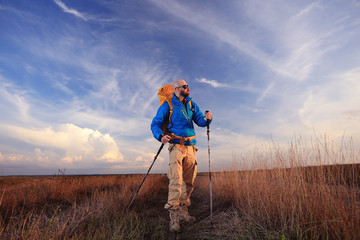 Traveller unusual man extreme horizon landscape