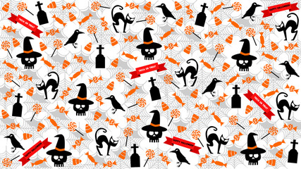 Halloween elements on transparent background. The composition can be rearranged by yourself.