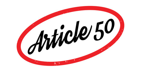 Article 50 rubber stamp. Grunge design with dust scratches. Effects can be easily removed for a clean, crisp look. Color is easily changed.